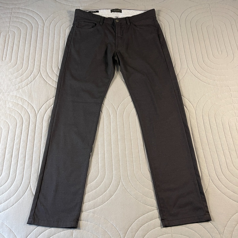 The Mens Store Bloomingdale's Pants 33x32 Tailored Fit Gray Stretch Dress Casual